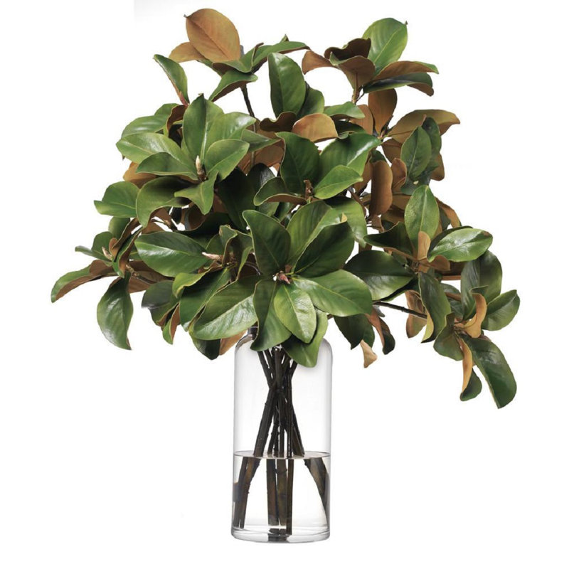 Diane James Home Magnolia Leaf Floral Arrangements in Vase Perigold